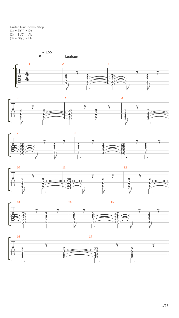 Lexicon吉他谱