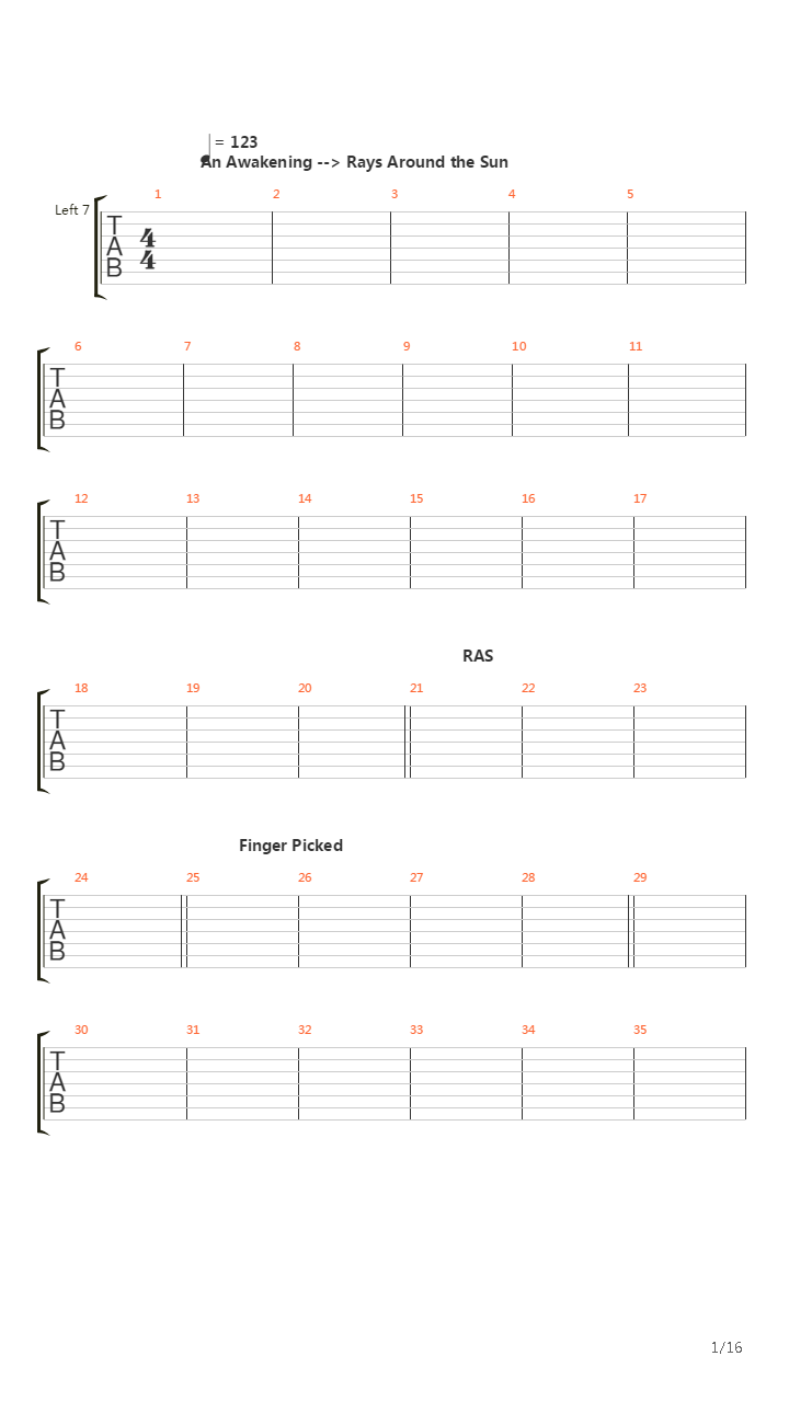 Rays Around The Sun吉他谱