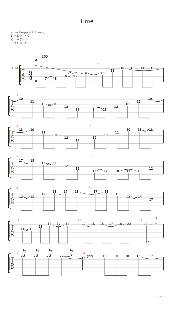 Time吉他谱