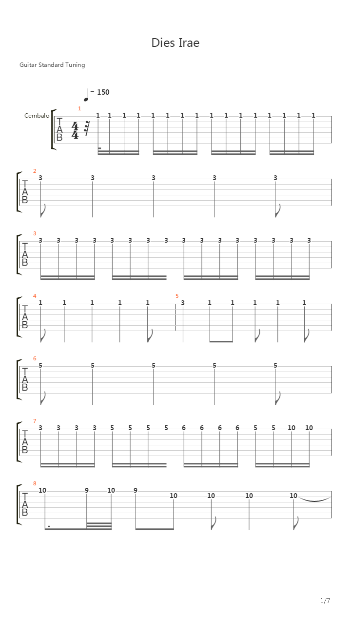 Dies Irae吉他谱