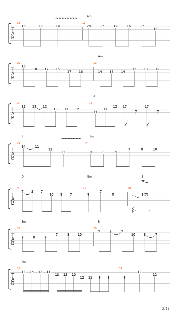 Fugue吉他谱