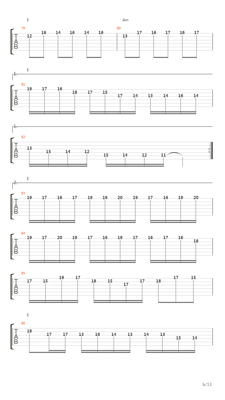 Fugue吉他谱