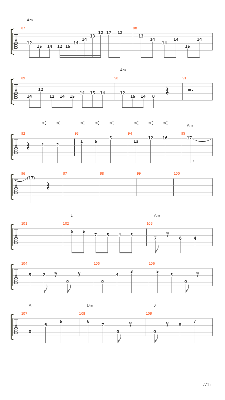 Fugue吉他谱