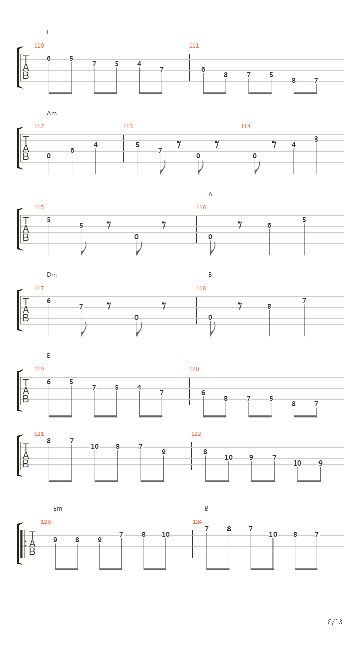 Fugue吉他谱