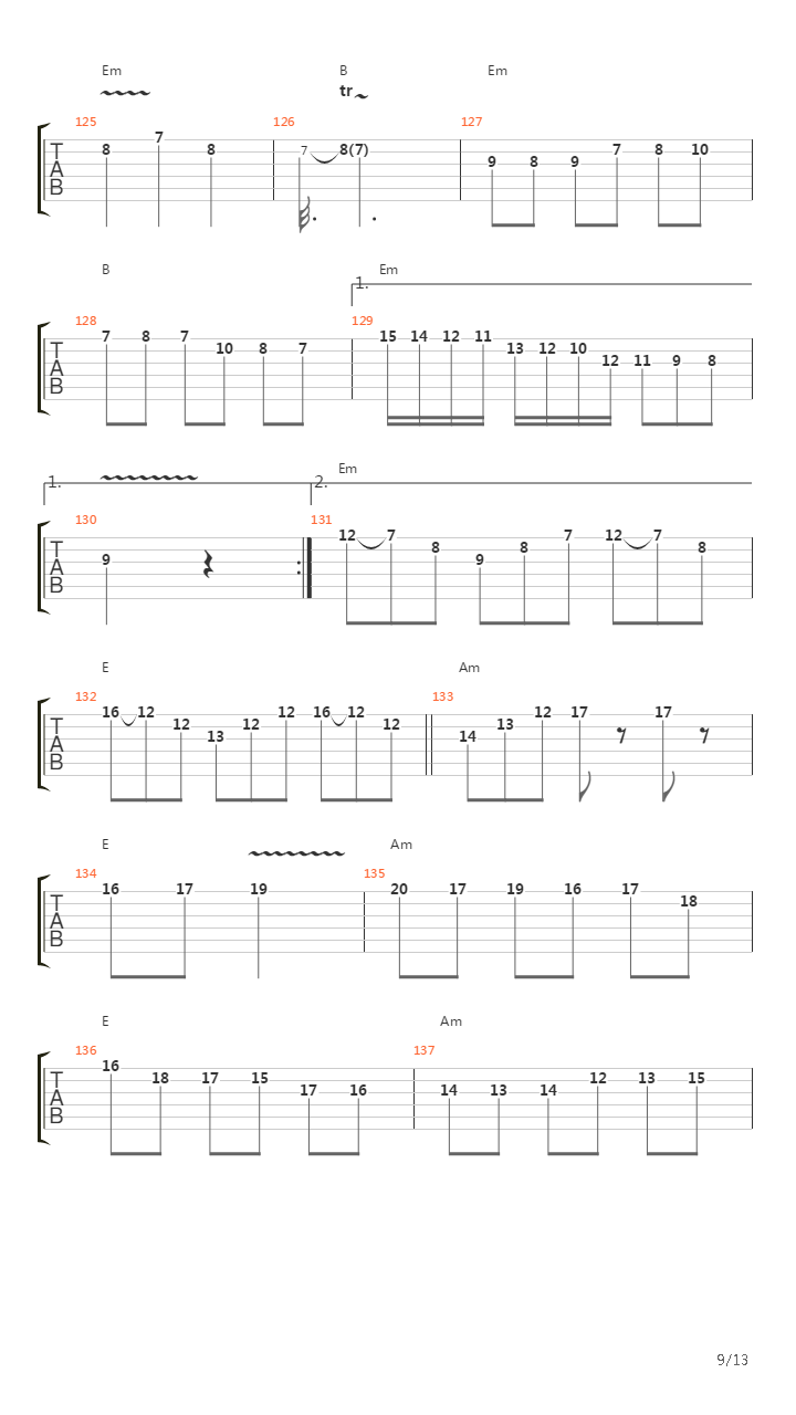 Fugue吉他谱