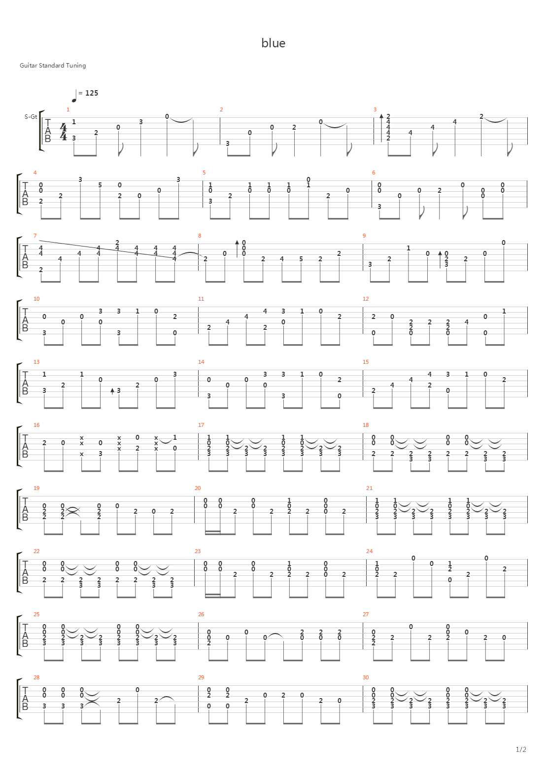 BLUE吉他谱