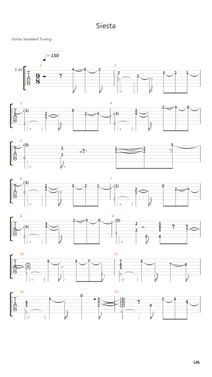 Siesta吉他谱