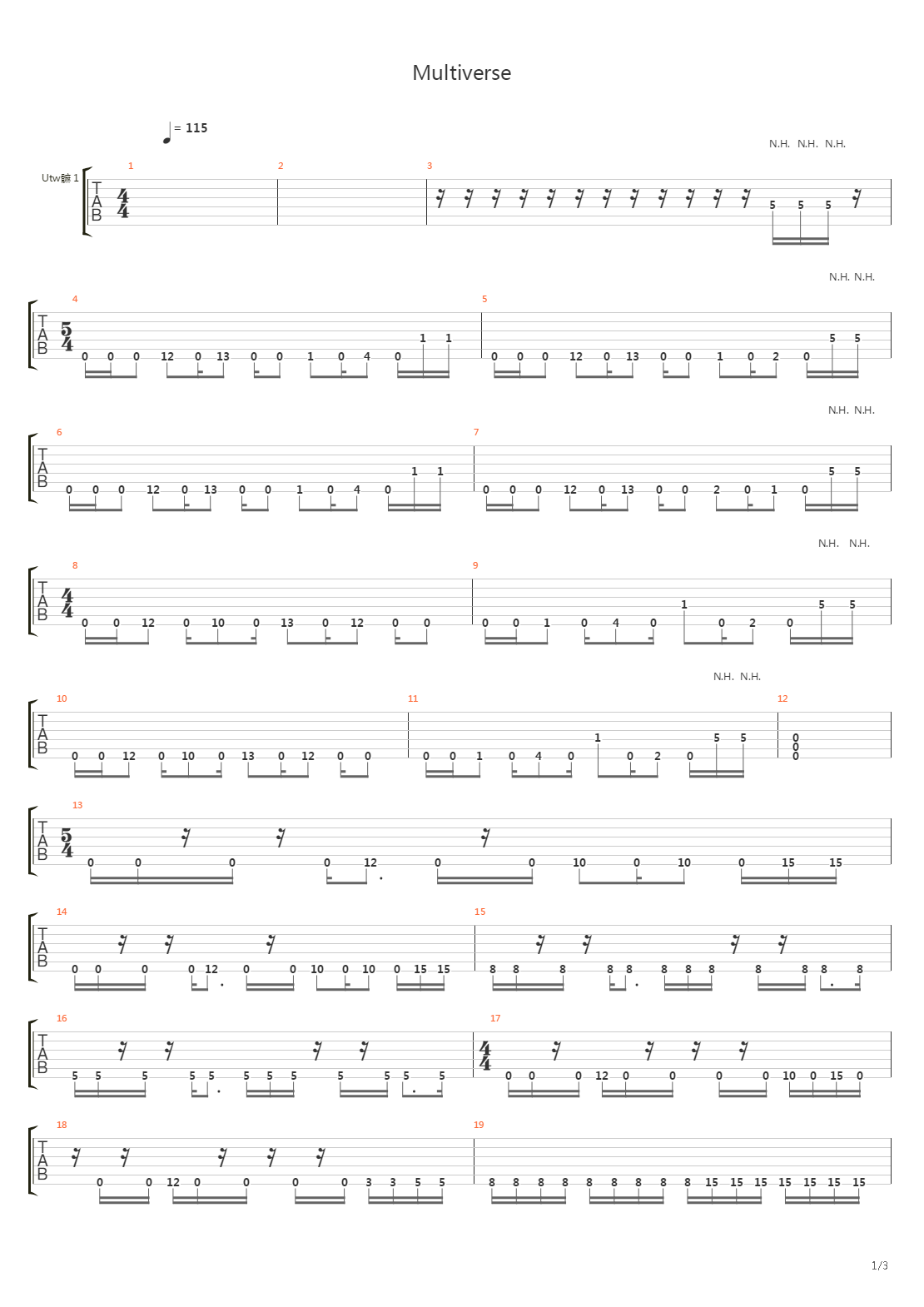 Multiverse吉他谱