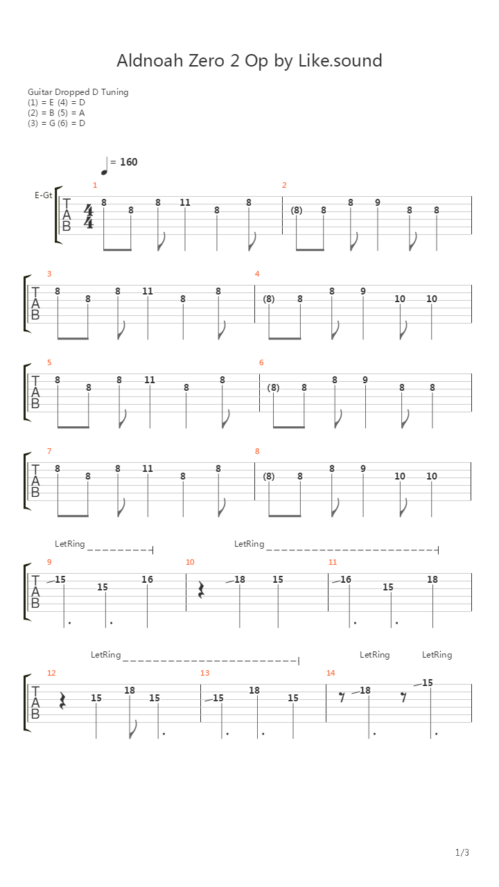Aldnoah Zero2 OP吉他谱