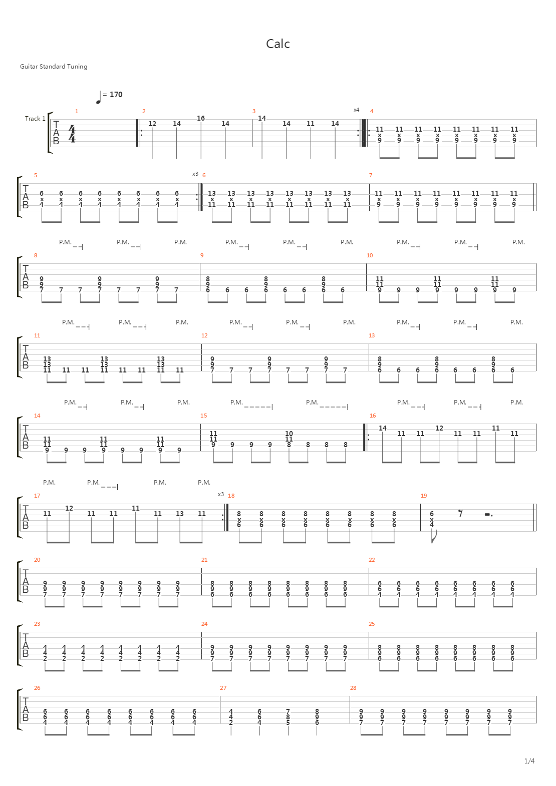 JimmyThumb-P - Calc吉他谱