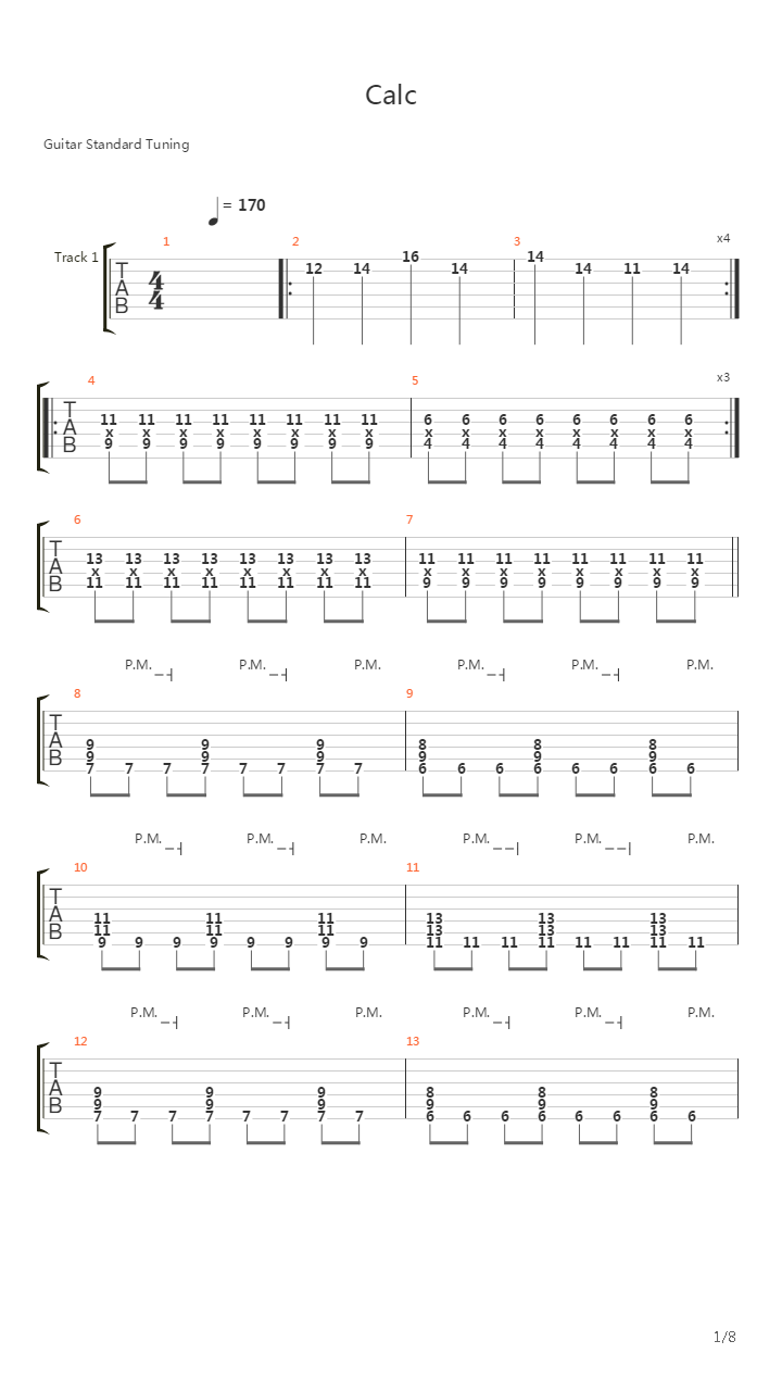 JimmyThumb-P - Calc吉他谱