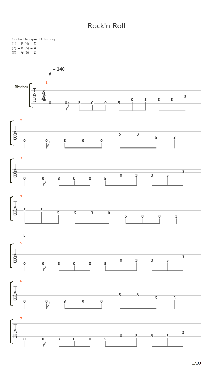 Rock'n Roll吉他谱