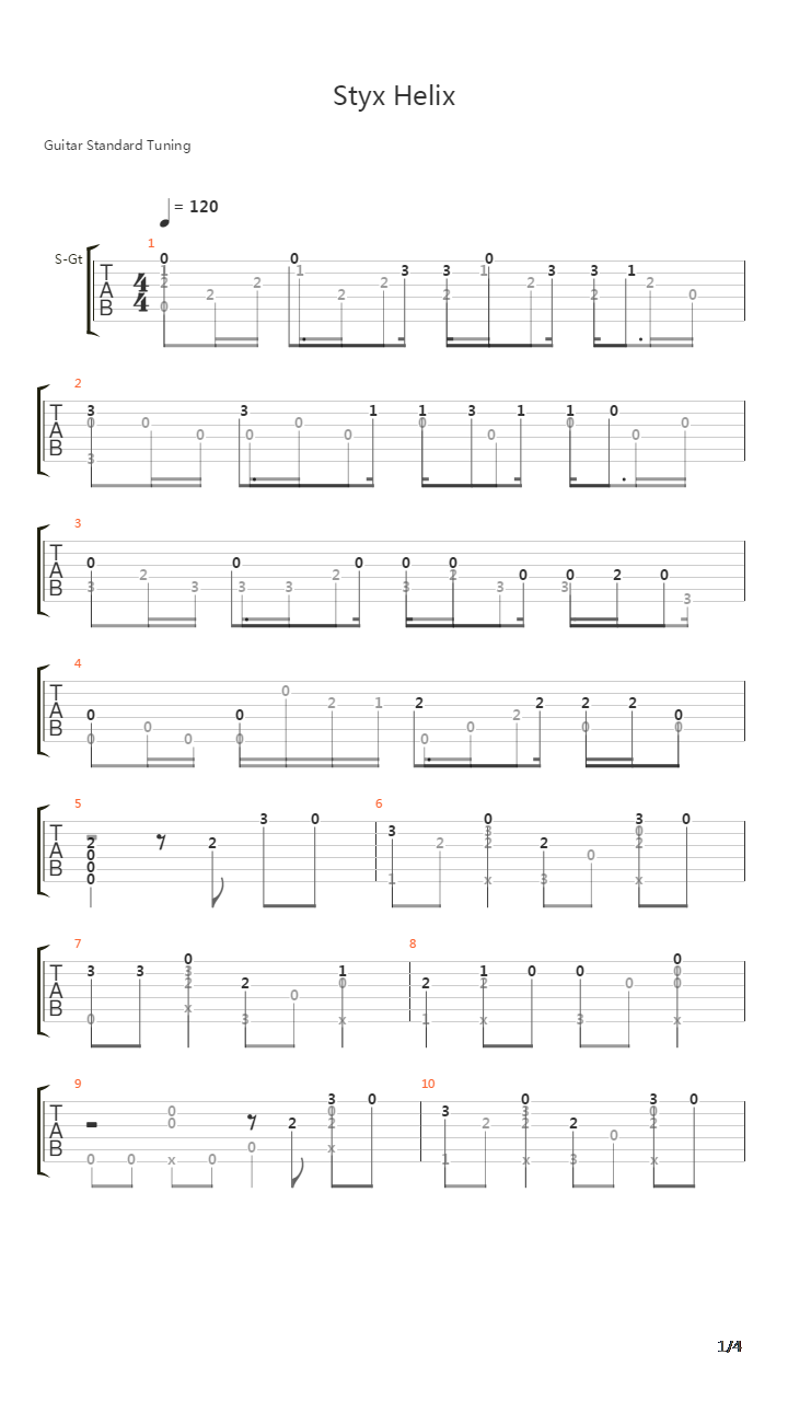 Styx Helix-Re:从零开始的异世界生活ED吉他谱