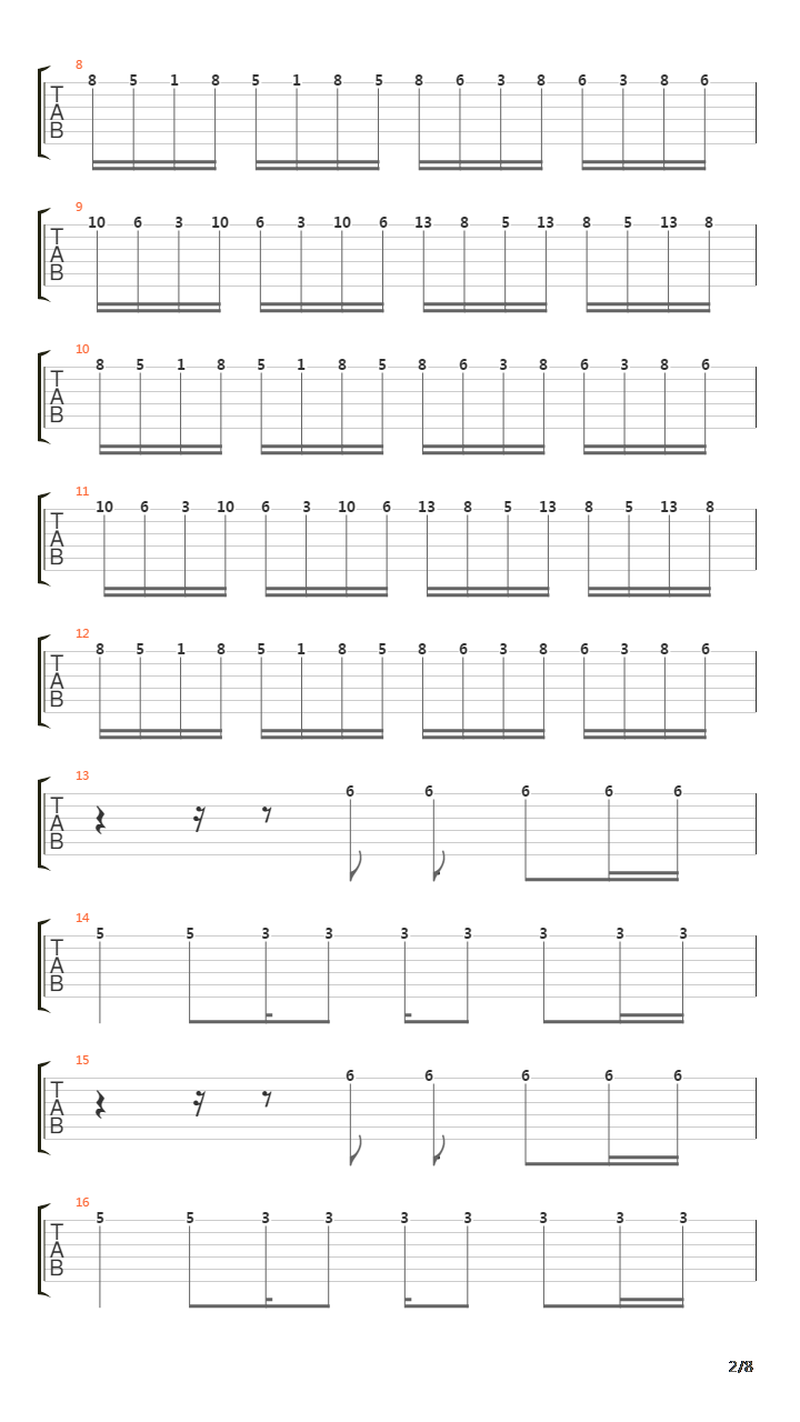 太阳与野花(band scores)吉他谱