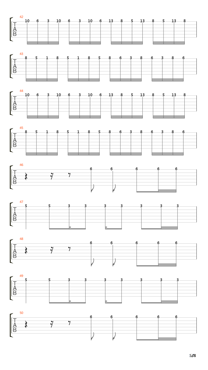 太阳与野花(band scores)吉他谱