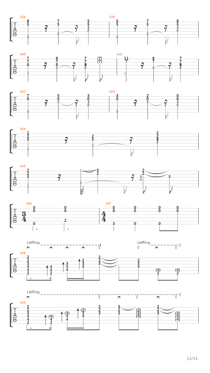 Spanish Romanc（爱的罗曼史）吉他谱