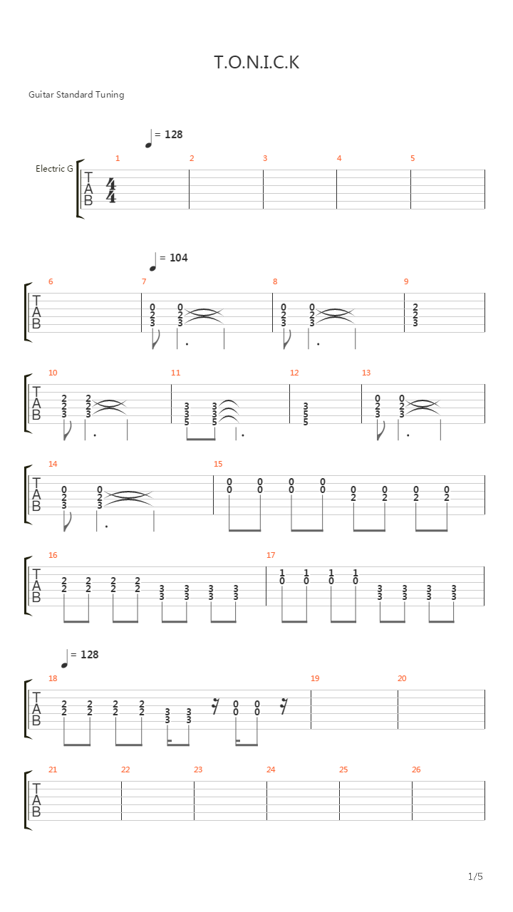 T.O.N.I.C.K吉他谱