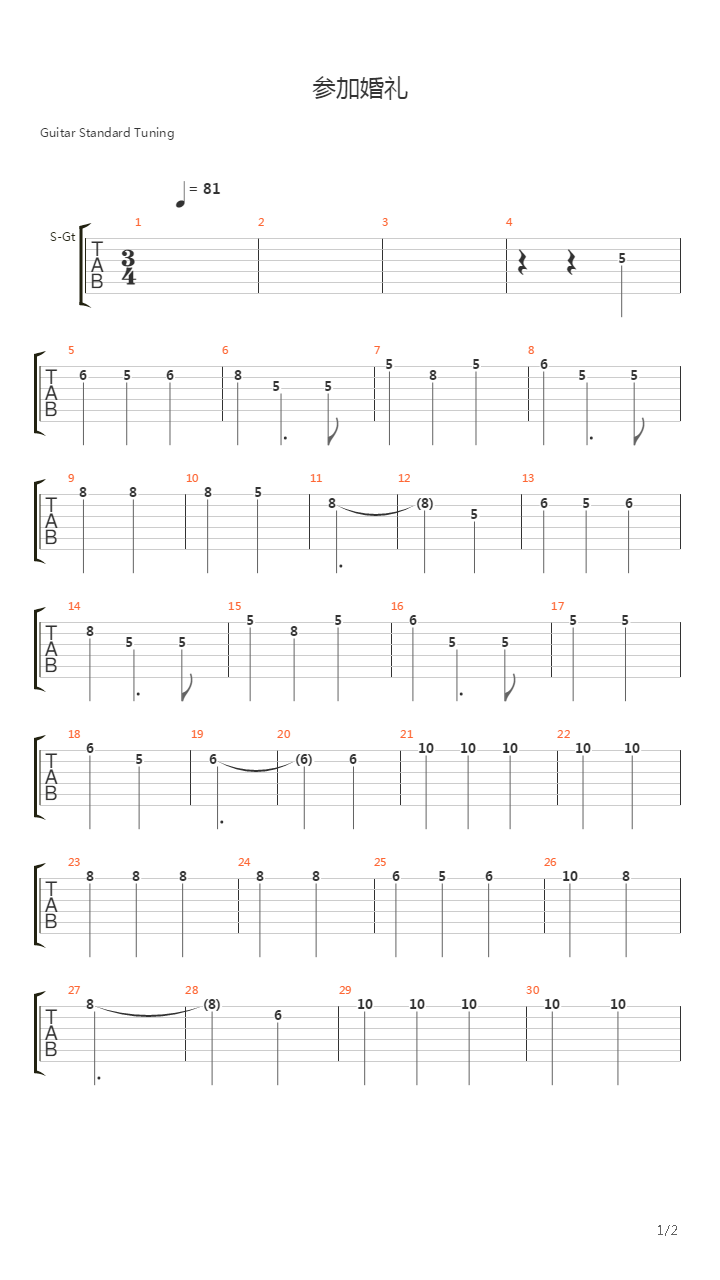 I Went To Your Wedding(我参加了你的婚礼)吉他谱