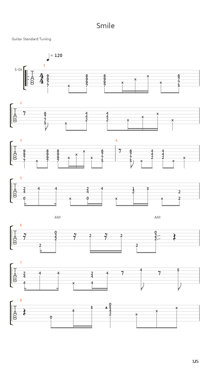 Smile吉他谱