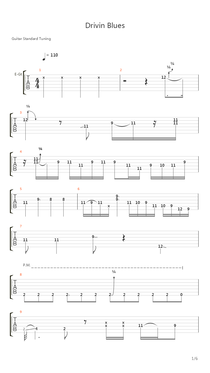 Drvin Blues(GTP6版)吉他谱