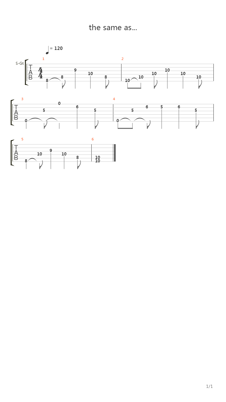 the same as(acousitic 自扒原版前奏)吉他谱