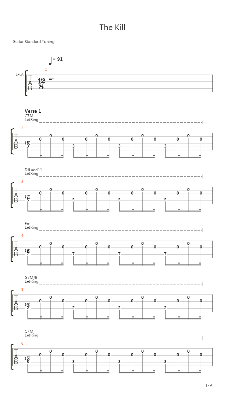 The Kill吉他谱