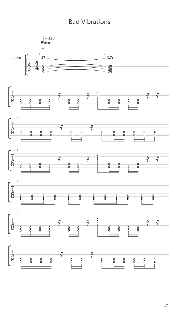 Bad Vibrations吉他谱