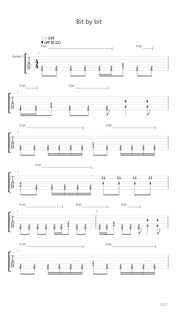 Bit By Bit吉他谱