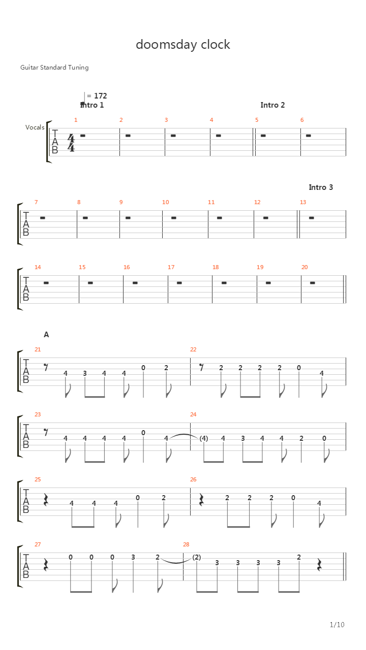 Doomsday Clock吉他谱