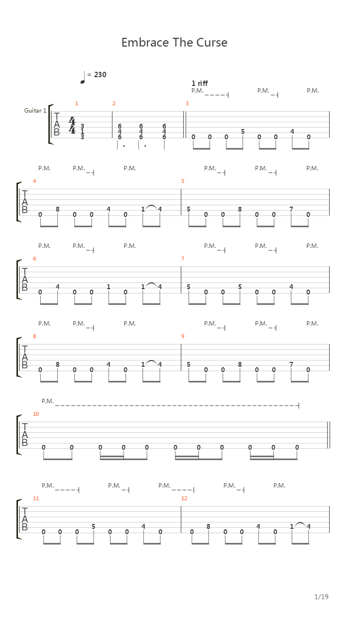 Embrace The Curse吉他谱