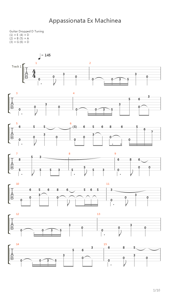 Appassionata Ex Machinea吉他谱