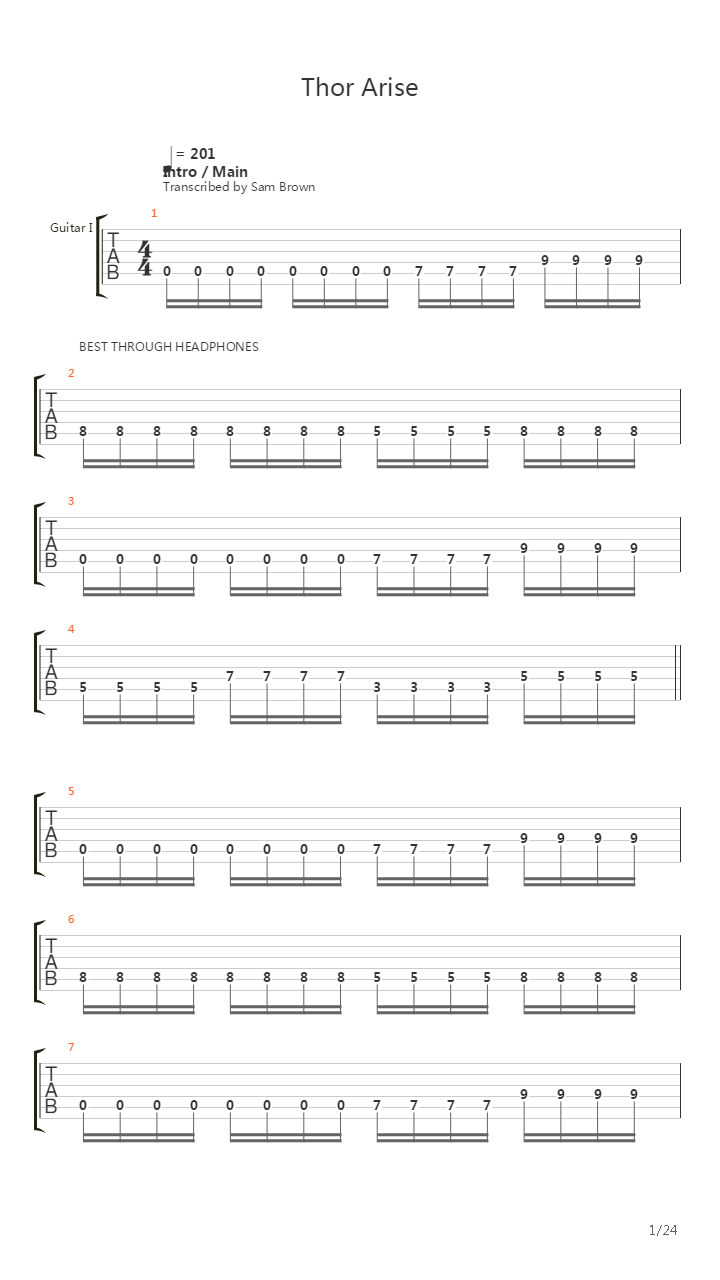 Thor Arise吉他谱