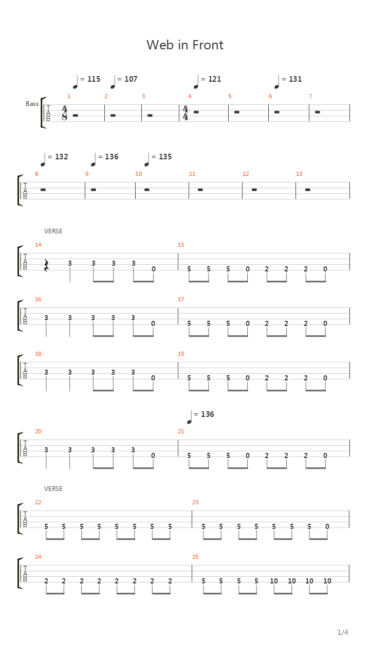 Web In Front吉他谱