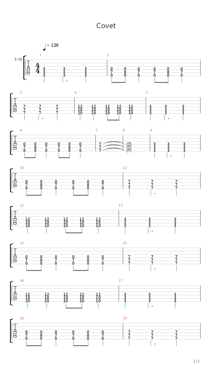 Covet吉他谱