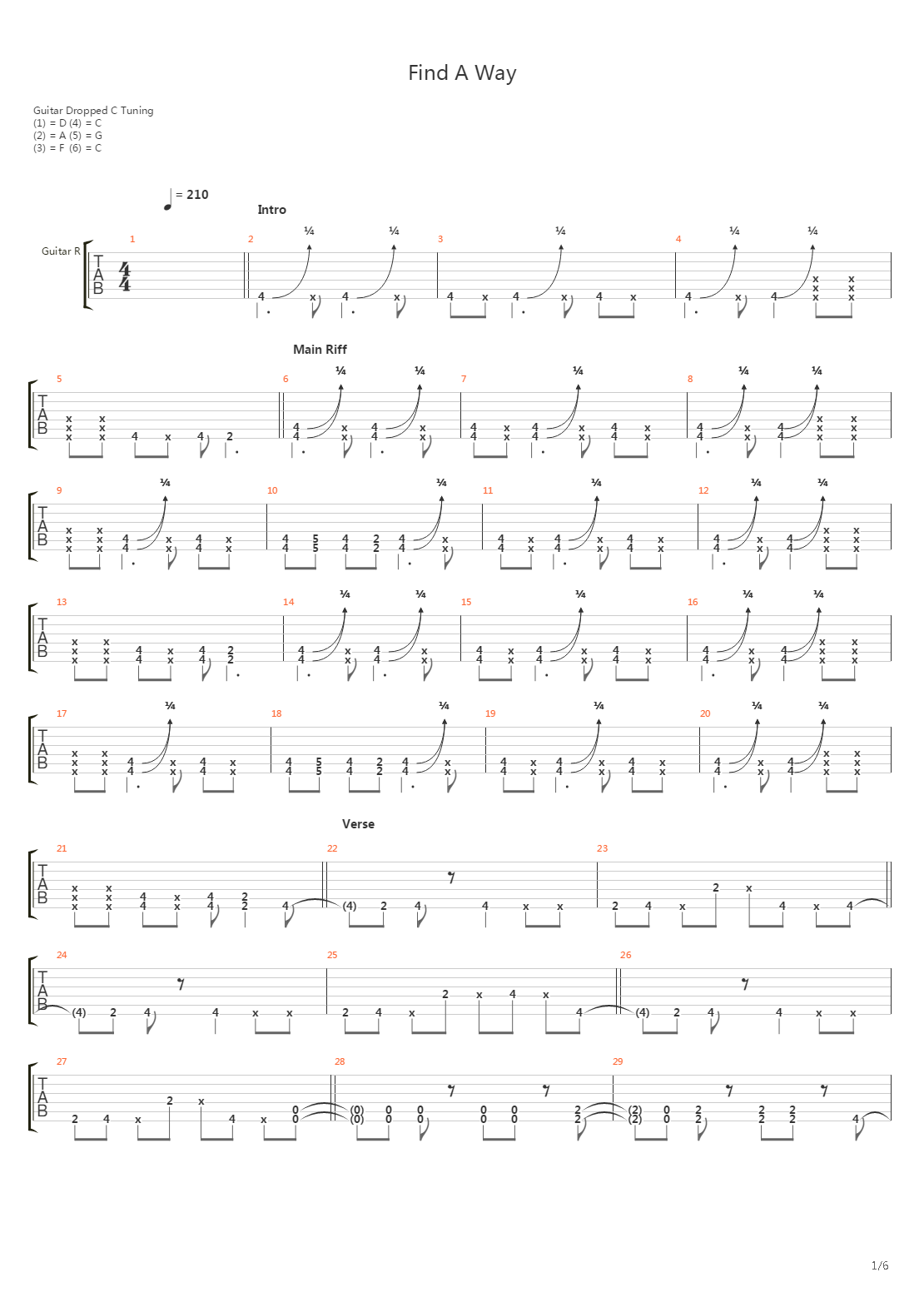 Find A Way吉他谱