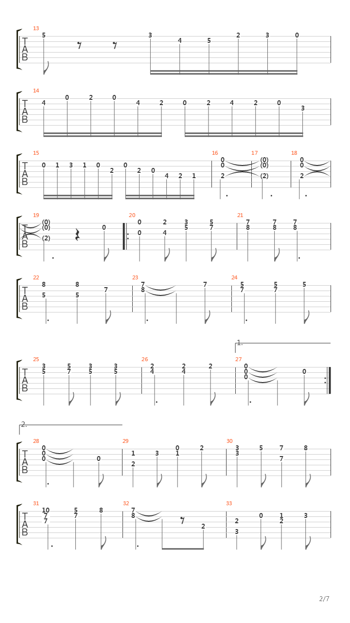 Vltava - Die Moldau吉他谱