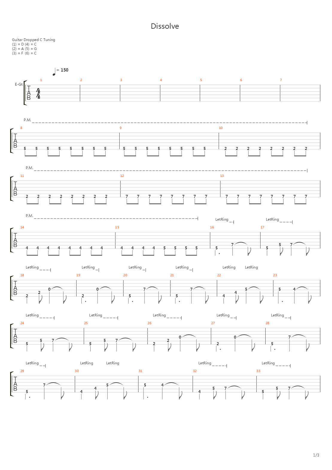 Dissolve吉他谱