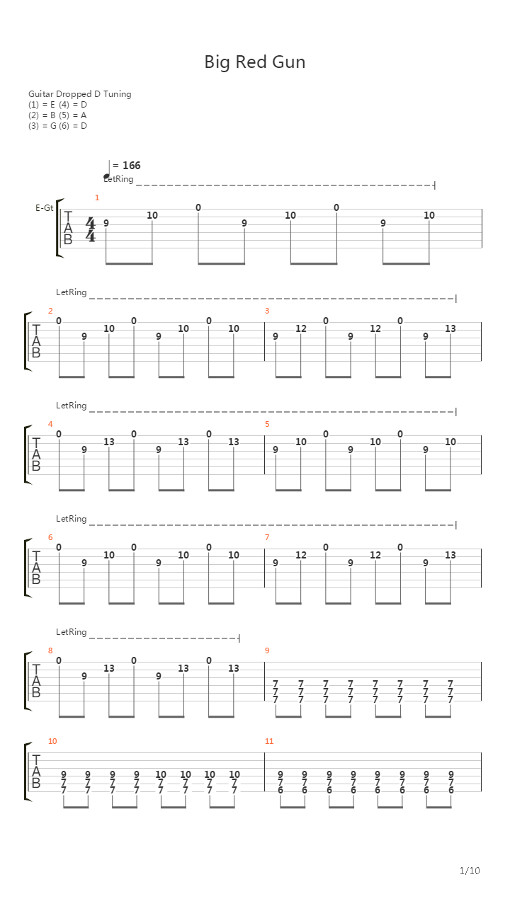Big Red Gun吉他谱