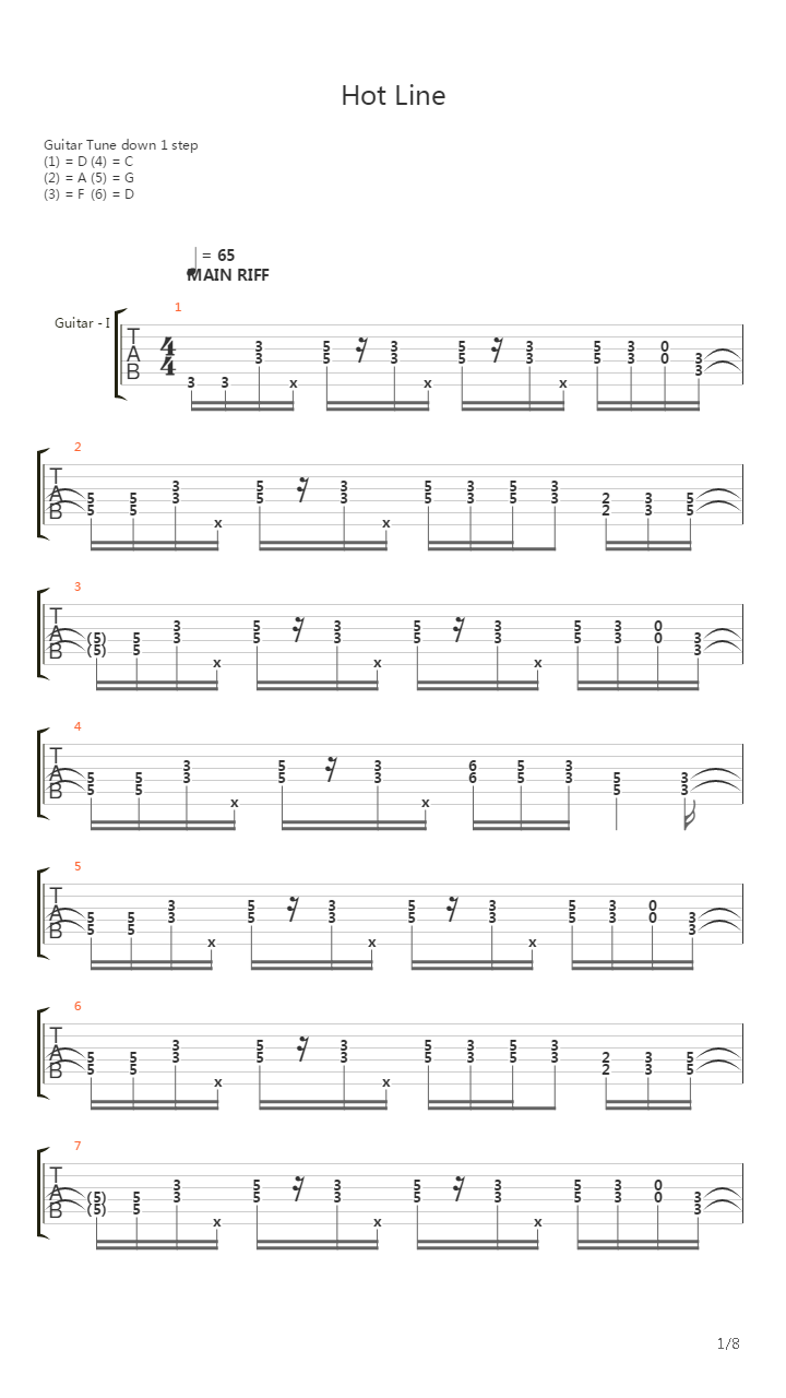 Hot Line吉他谱
