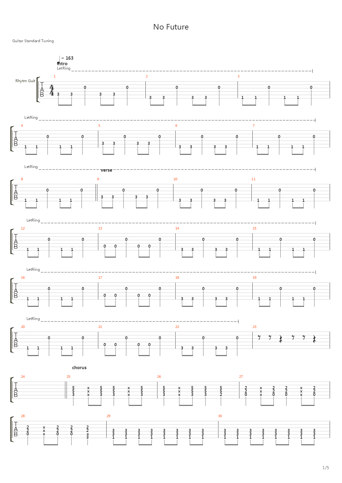 No Future吉他谱