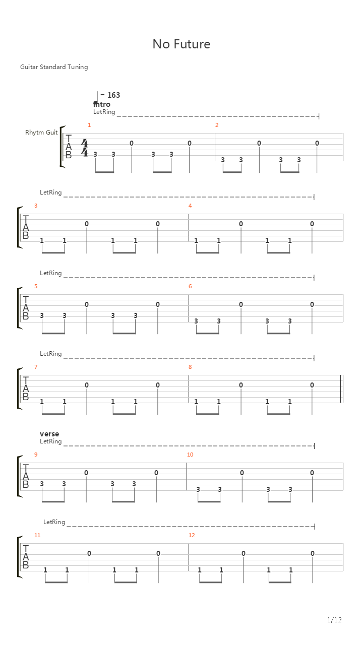 No Future吉他谱