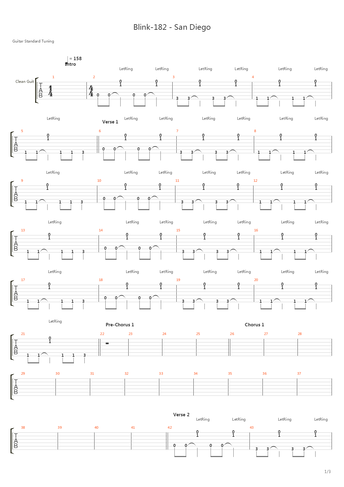 San Diego吉他谱