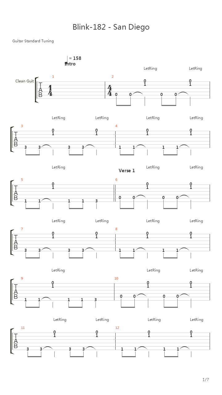 San Diego吉他谱