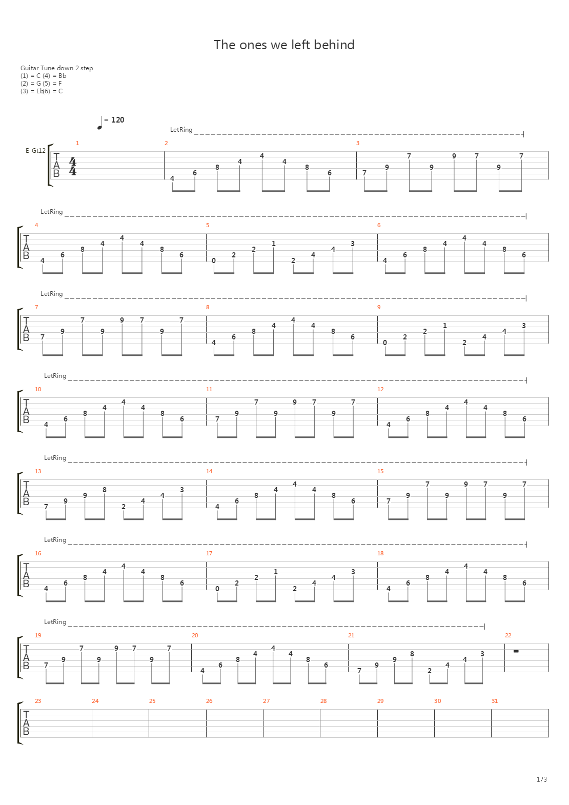 The Ones We Left Behind吉他谱