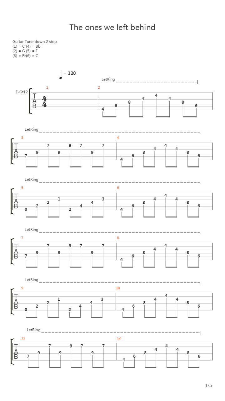 The Ones We Left Behind吉他谱