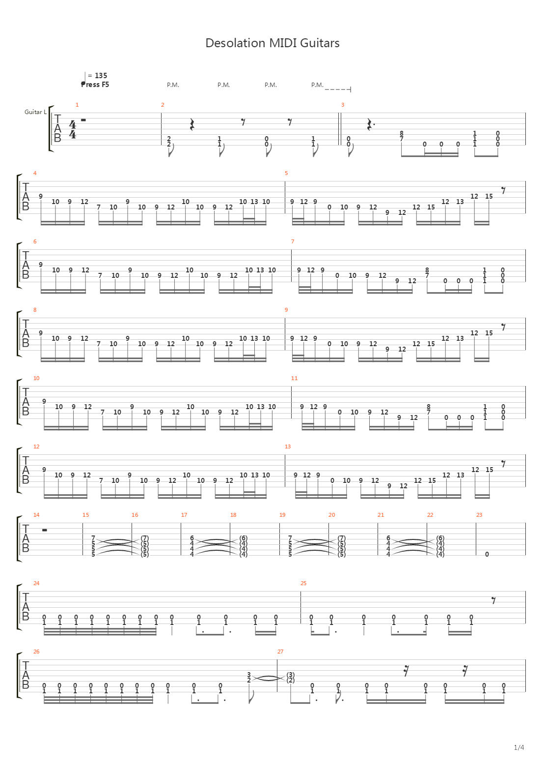 Desolation吉他谱