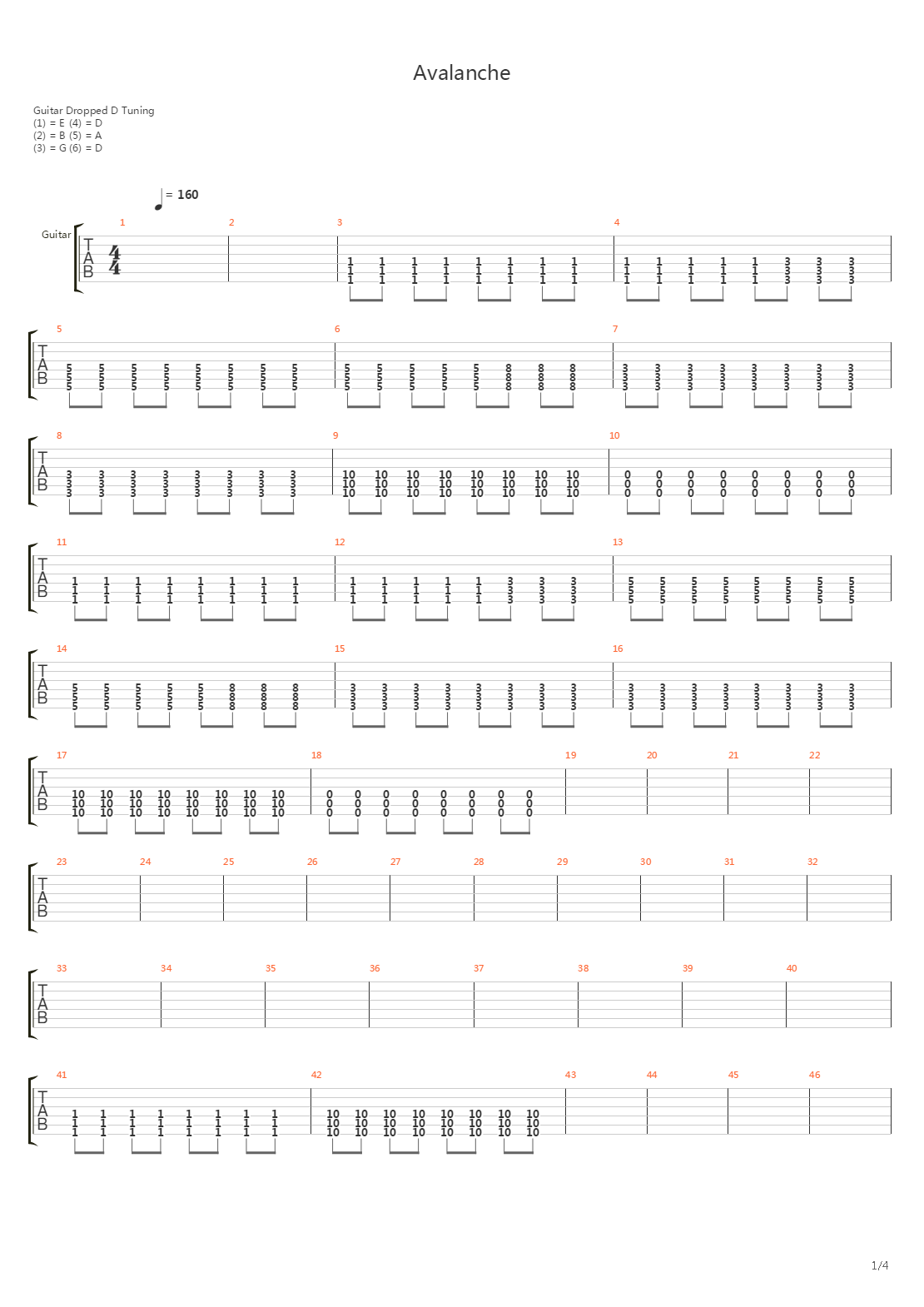 Avalanche吉他谱