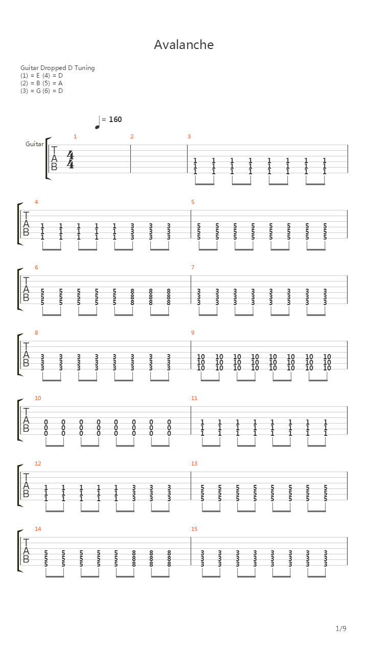 Avalanche吉他谱