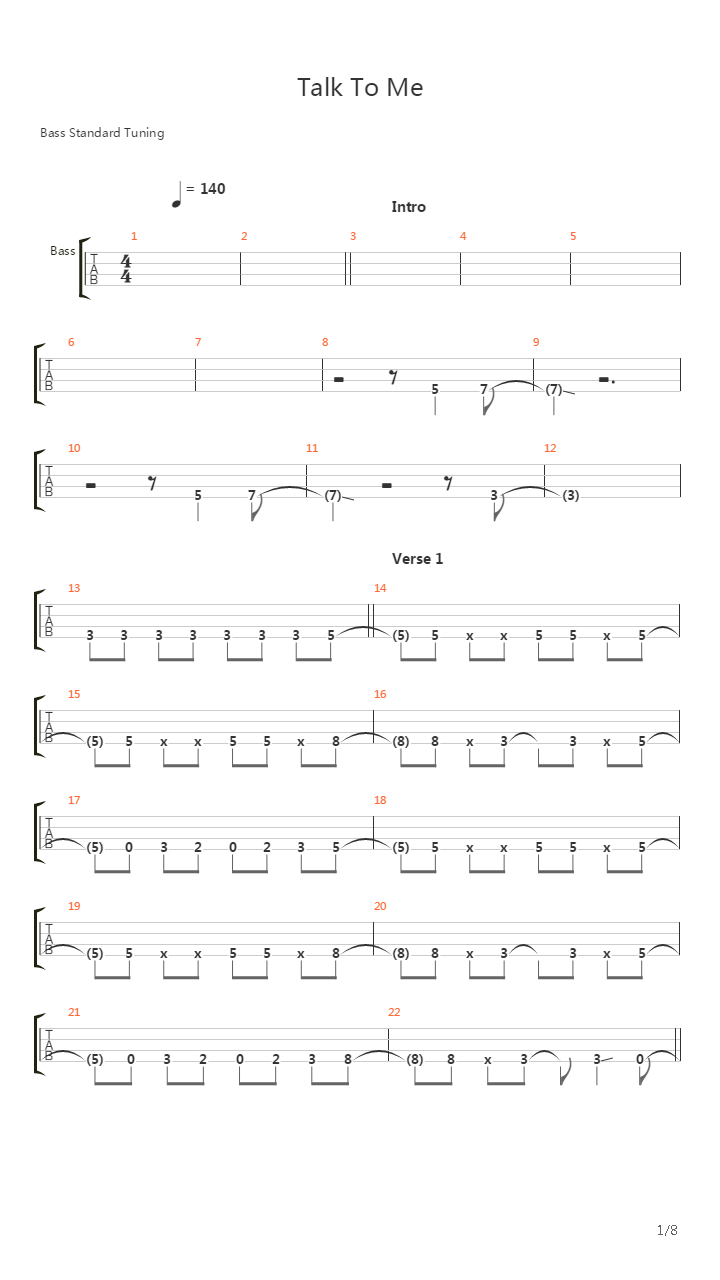 Talk To Me吉他谱