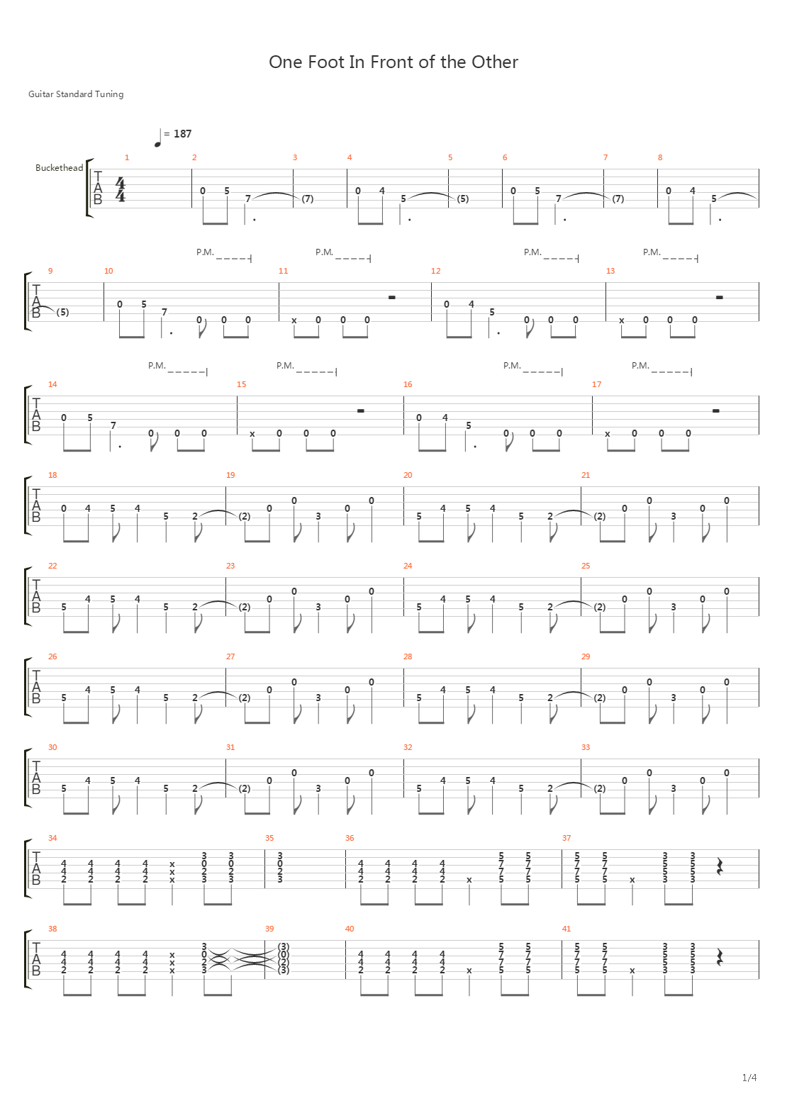 One Foot In Front Of The Other吉他谱